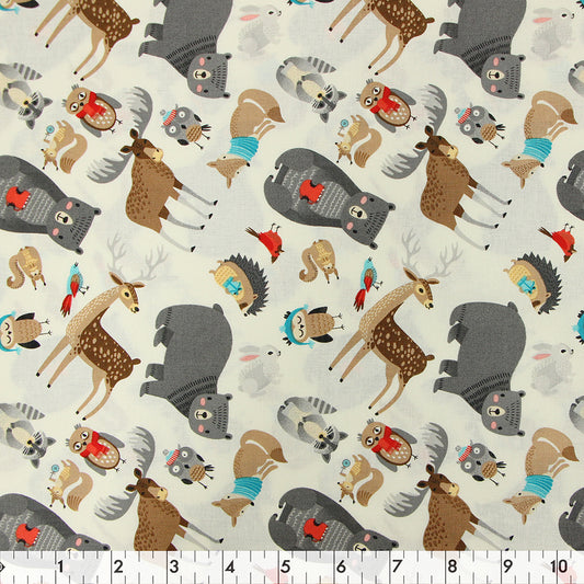 FABRIC CREATIONS 42" × 8 yd Cotton Fabric Bolt — White Christmas Adventure