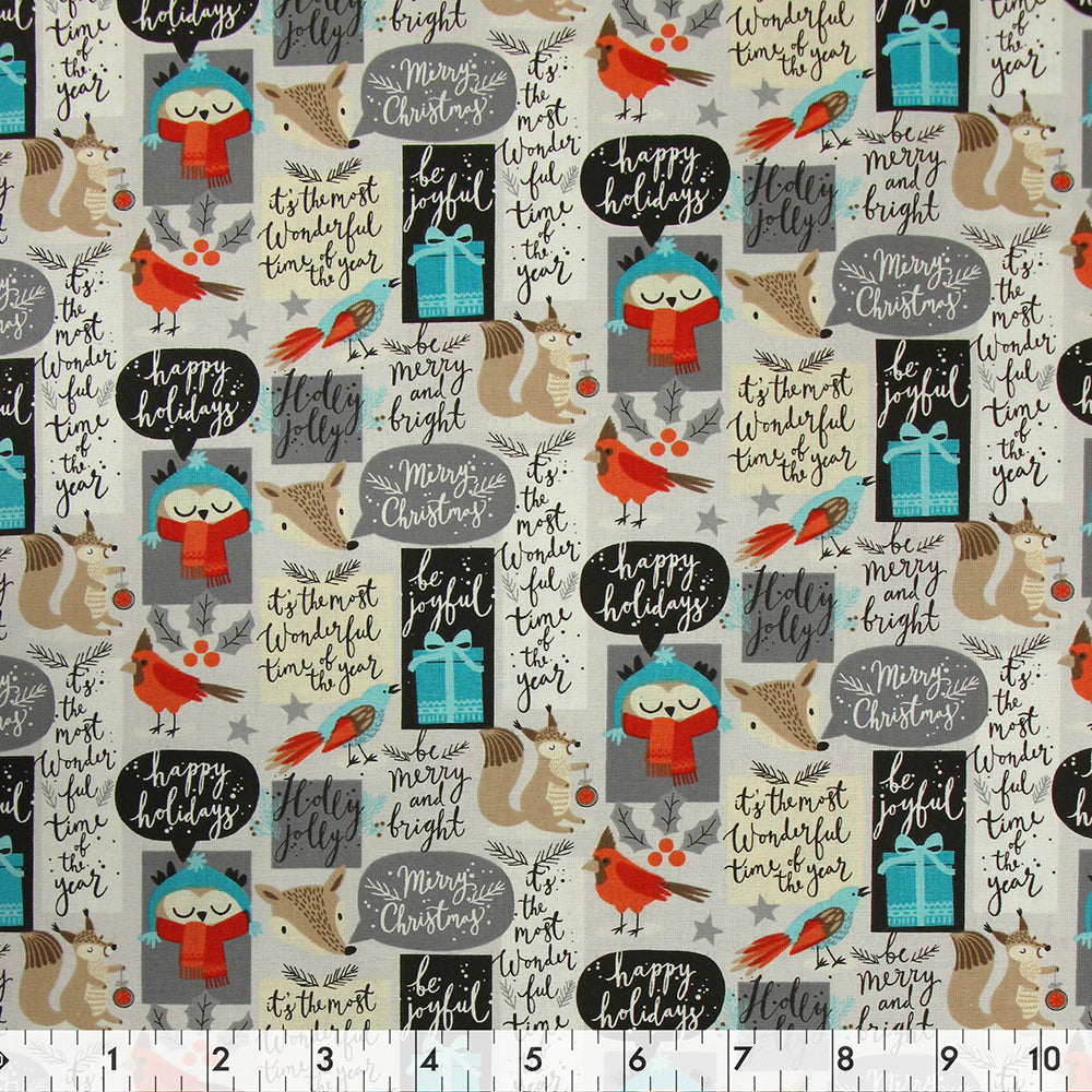 FABRIC CREATIONS 42" × 8 yd Cotton Fabric Bolt — Multi Christmas Adventure