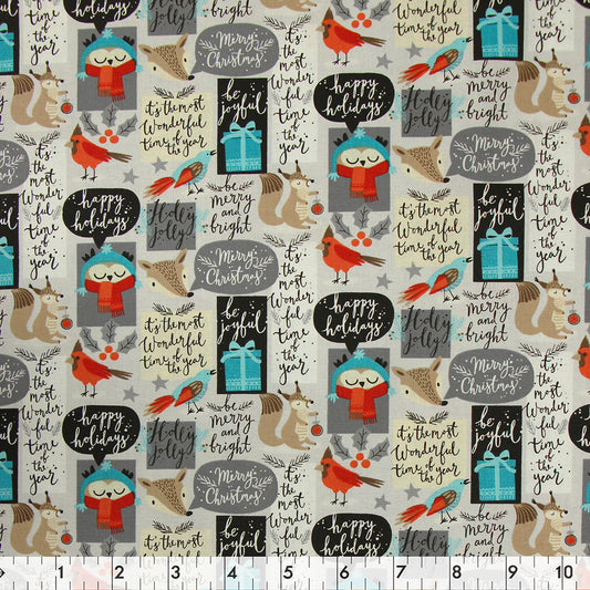 FABRIC CREATIONS 42" × 8 yd Cotton Fabric Bolt — Multi Christmas Adventure