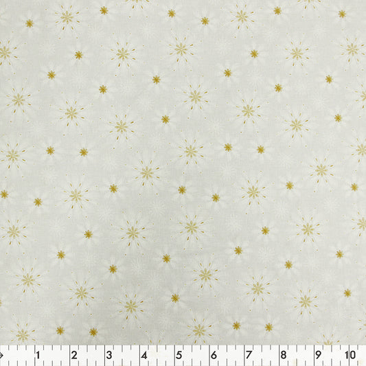 FABRIC CREATIONS 42" × 8 yd Cotton Fabric Bolt — Grey Wishing You A Merry Christmas
