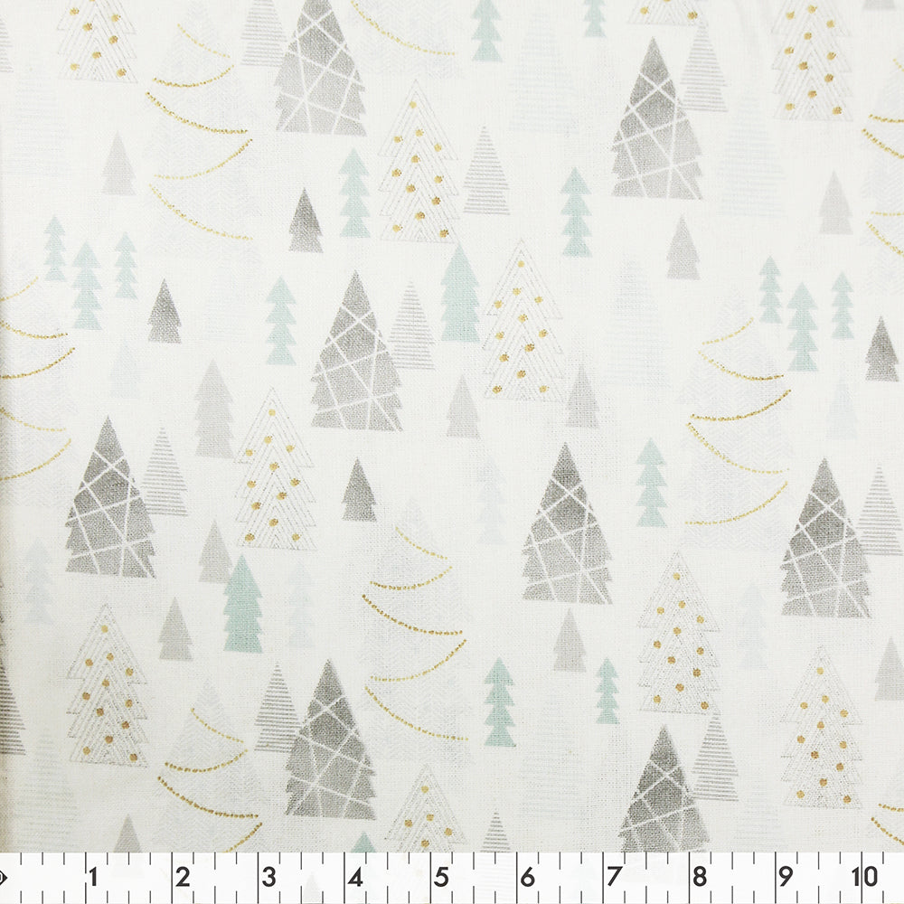 FABRIC CREATIONS 42" × 8 yd Cotton Fabric Bolt — White Wishing You A Merry Christmas