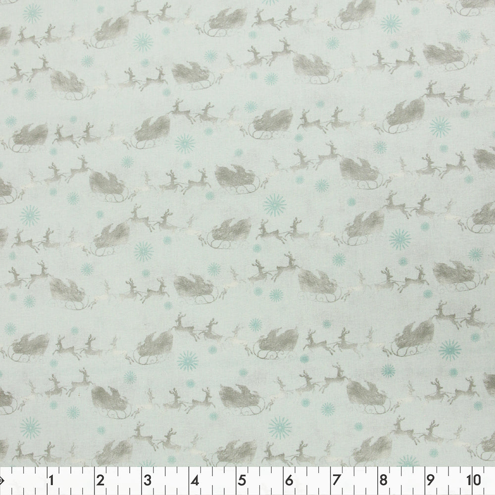 FABRIC CREATIONS 42" × 8 yd Cotton Fabric Bolt — Mint Wishing You A Merry Christmas