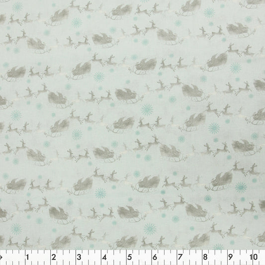 FABRIC CREATIONS 42" × 8 yd Cotton Fabric Bolt — Mint Wishing You A Merry Christmas