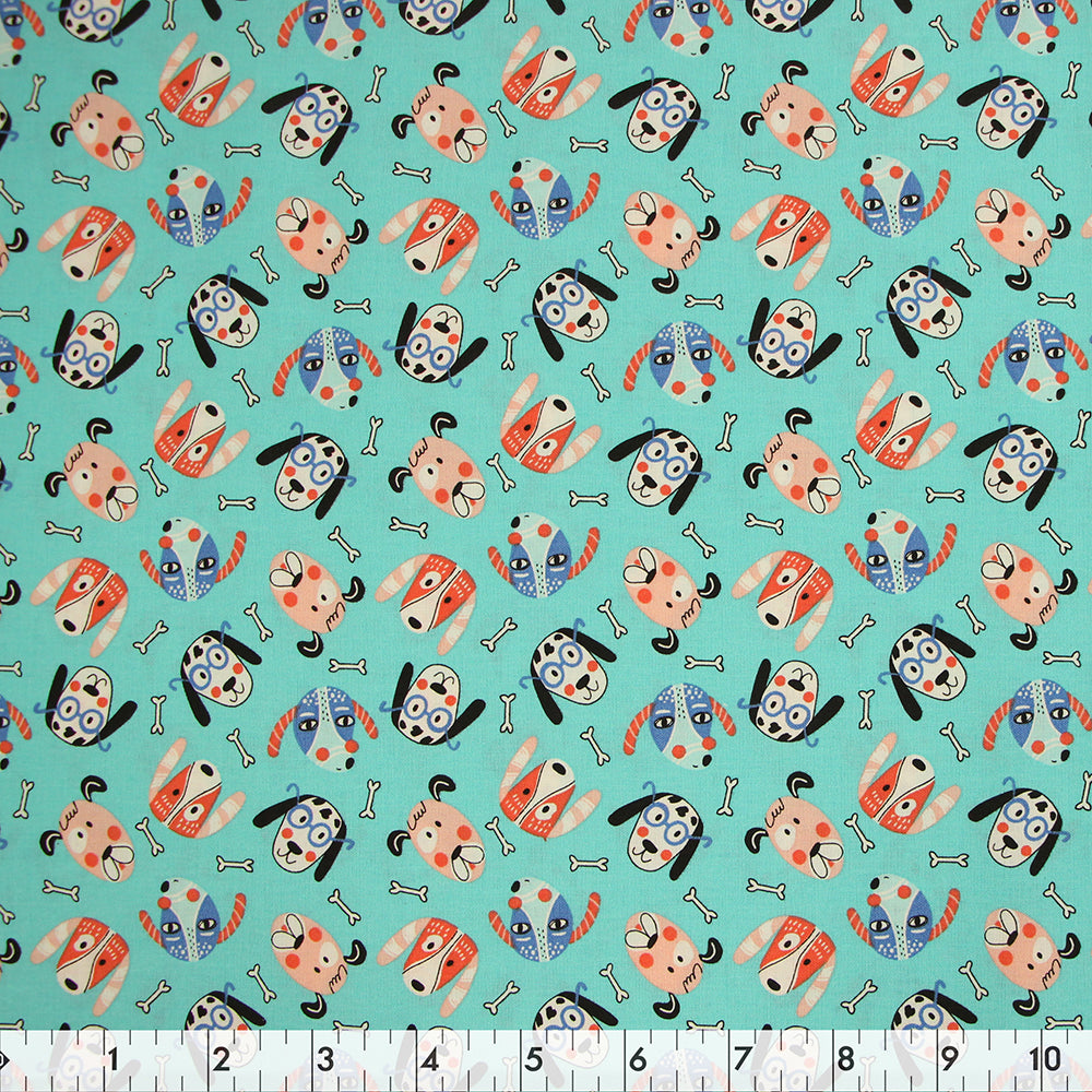 FABRIC CREATIONS 43" × 8 yd Cotton Fabric Bolt — White Bentley & Friends