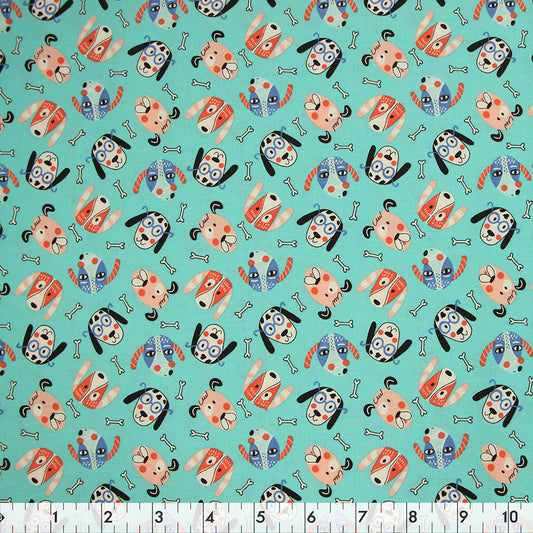 FABRIC CREATIONS 43" × 8 yd Cotton Fabric Bolt — White Bentley & Friends