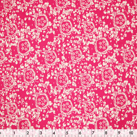 FABRIC CREATIONS 43" × 8 yd Cotton Fabric Bolt — Magenta Blue Blooms