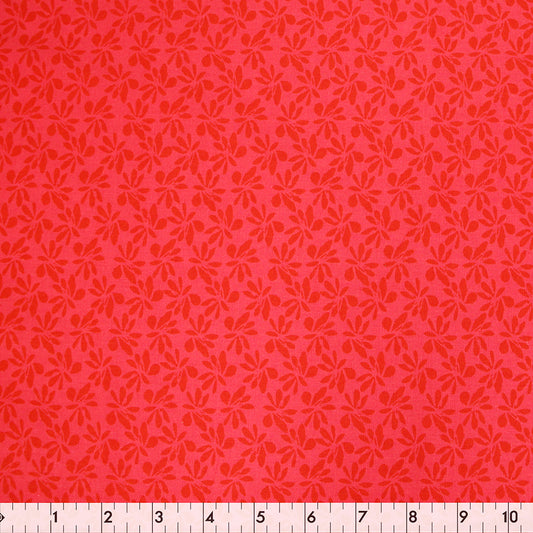 FABRIC CREATIONS 43" × 8 yd Cotton Fabric Bolt — Red Blue Blooms