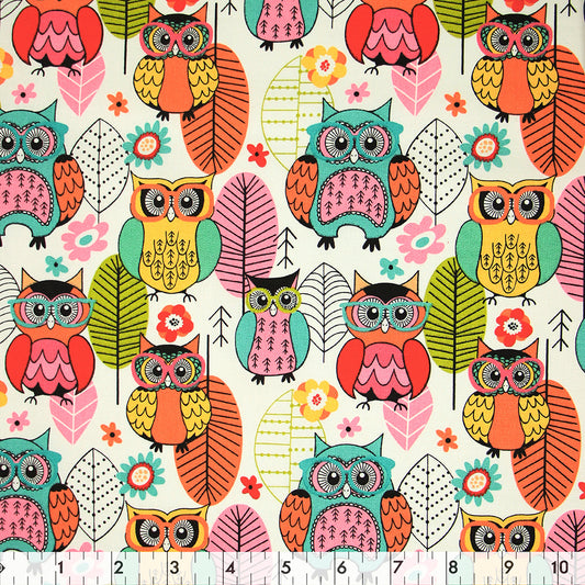 FABRIC CREATIONS 43" × 8 yd Cotton Fabric Bolt — White Fuzzy Beakman