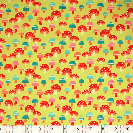 FABRIC CREATIONS 43" × 8 yd Cotton Fabric Bolt — Green Fuzzy Beakman