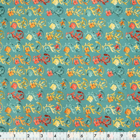 FABRIC CREATIONS 43" × 8 yd Cotton Fabric Bolt — Blue Karima