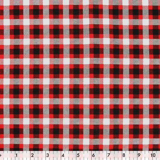 FABRIC CREATIONS 42" × 8 yd Cotton Fabric Bolt — Red Checks & Plaids