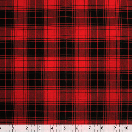 FABRIC CREATIONS 42" × 8 yd Cotton Fabric Bolt — Red Checks & Plaids