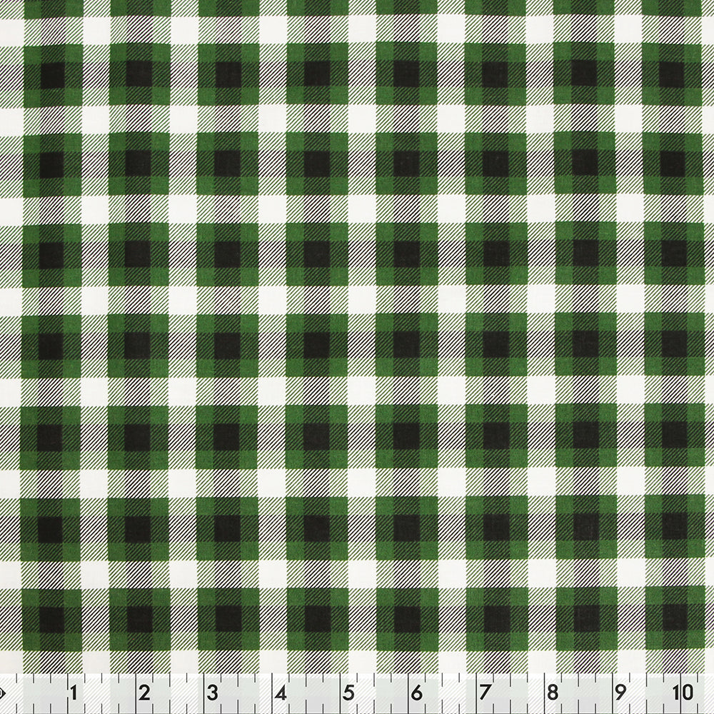 FABRIC CREATIONS 42" × 8 yd Cotton Fabric Bolt — Green Checks & Plaids