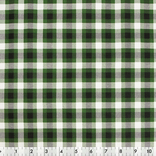 FABRIC CREATIONS 42" × 8 yd Cotton Fabric Bolt — Green Checks & Plaids
