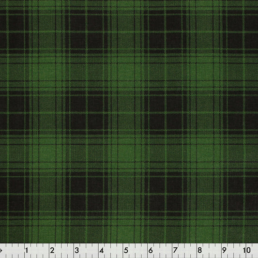 FABRIC CREATIONS 42" × 8 yd Cotton Fabric Bolt — Green Checks & Plaids