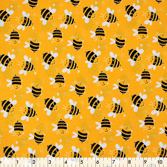 FABRIC CREATIONS 42" × 8 yd Cotton Fabric Bolt — Orange Bumble Bee