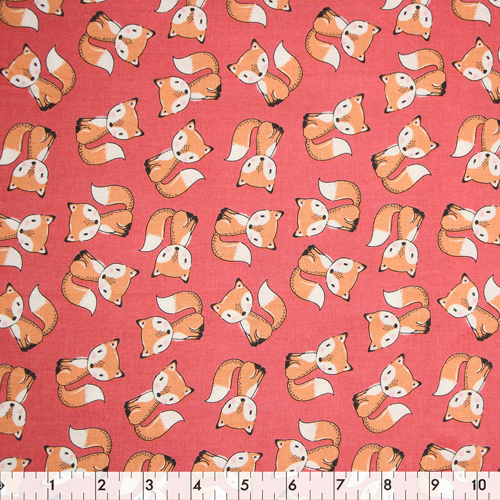 FABRIC CREATIONS 42" × 8 yd Cotton Fabric Bolt — Pink Fox