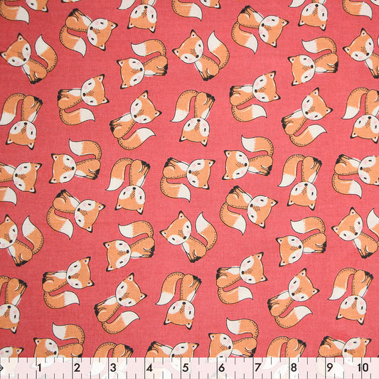 FABRIC CREATIONS 42" × 8 yd Cotton Fabric Bolt — Pink Fox