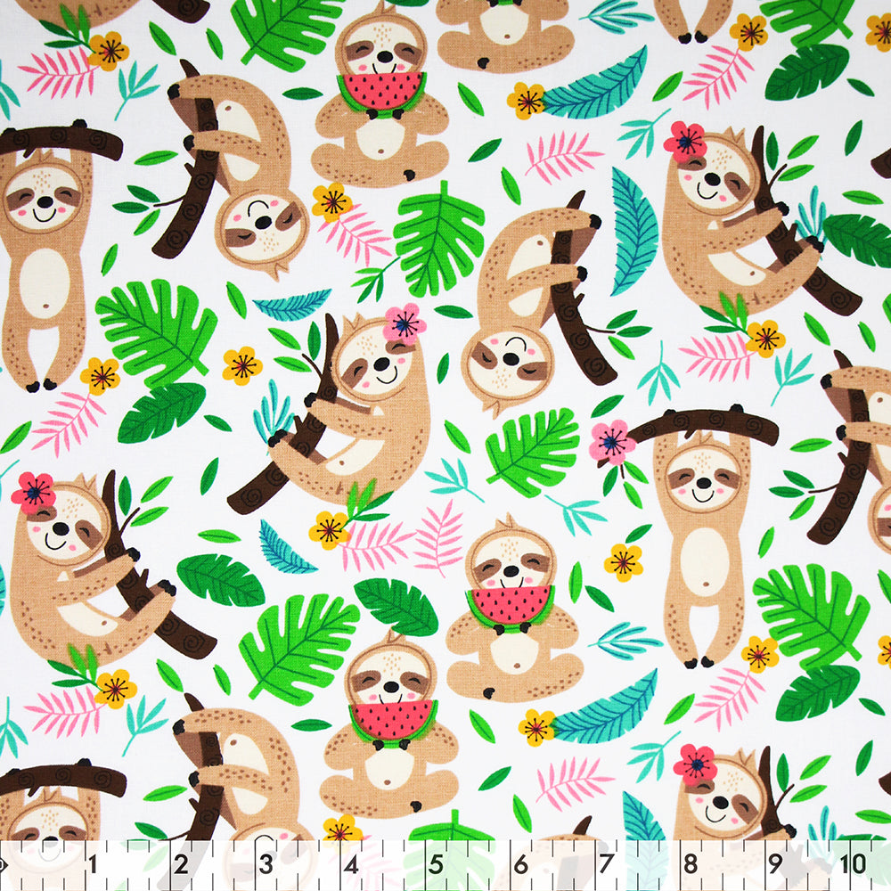 FABRIC CREATIONS 42" × 8 yd Cotton Fabric Bolt — Tan Sloth