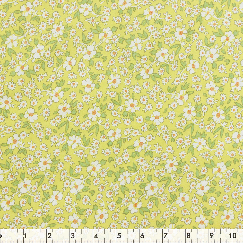 FABRIC CREATIONS 42" × 8 yd Cotton Fabric Bolt — Yellow Floral