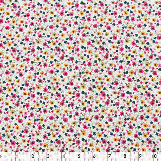FABRIC CREATIONS 42" × 8 yd Cotton Fabric Bolt — White Floral
