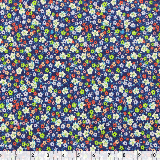 FABRIC CREATIONS 42" × 8 yd Cotton Fabric Bolt — Navy Floral