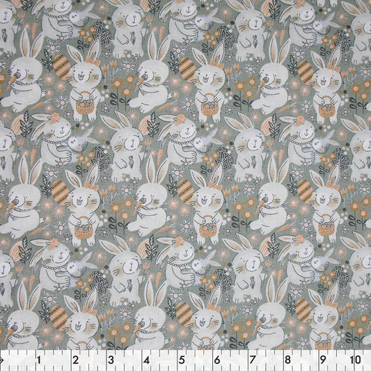 FABRIC CREATIONS 42 x 8yd Cotton Fabric Bolt - Turq Fuzzy Spring