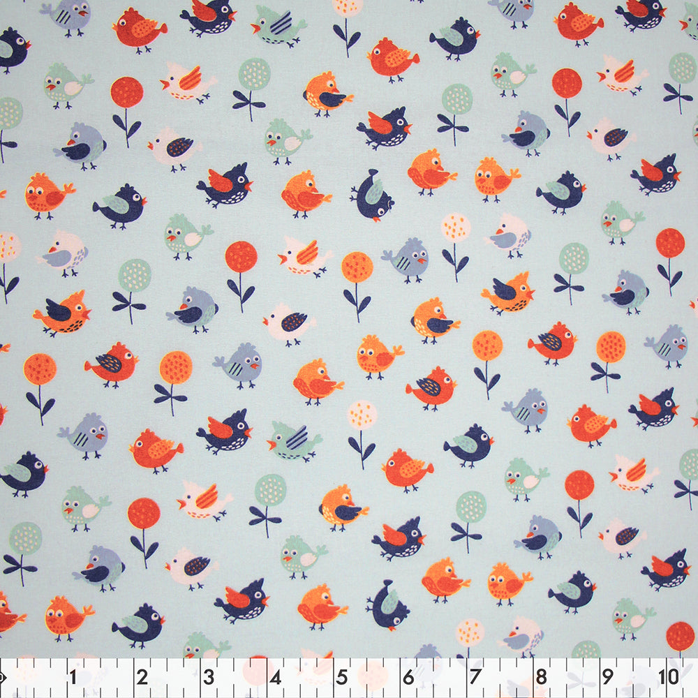 FABRIC CREATIONS Printed Cotton Fabric Bolt 107 cm × 7.3 m, Blue Hello Spring