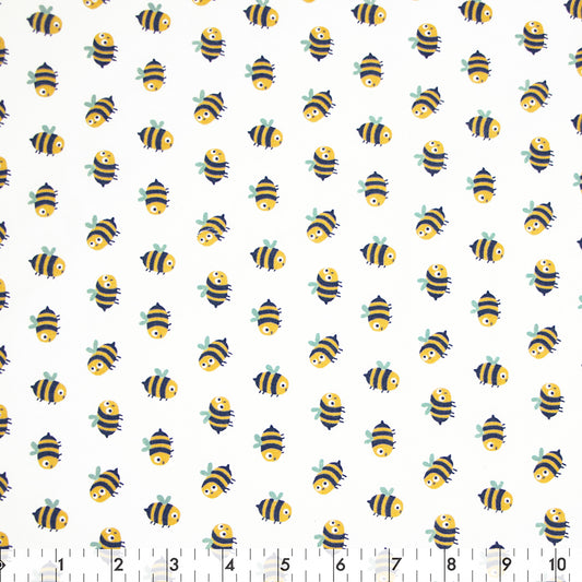 FABRIC CREATIONS 42 x 8yd Cotton Fabric Bolt - White Hello Spring