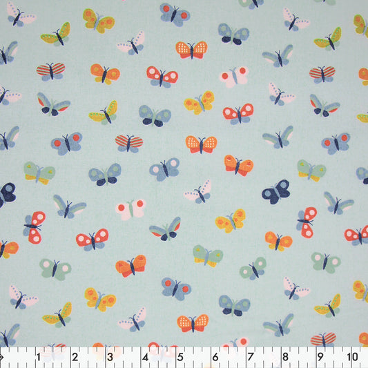 FABRIC CREATIONS Printed Cotton Fabric Bolt 107 cm × 7.3 m, Blue Hello Spring