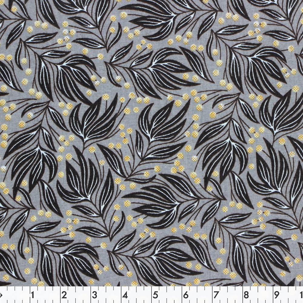 FABRIC CREATIONS Printed Cotton Fabric Bolt 107 cm × 7.3 m, Grey Stone Branch