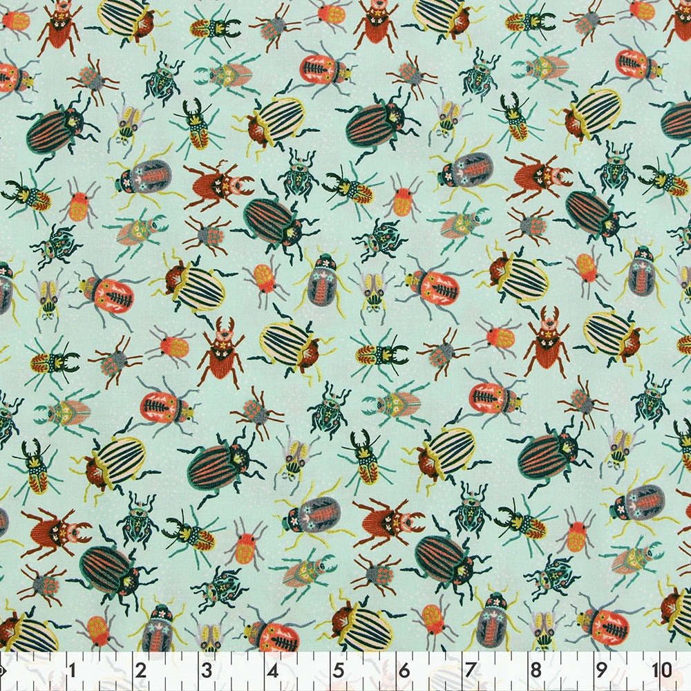 FABRIC CREATIONS 42in x 8yd Cotton Fabric Bolt - Turq Butterfly Ball