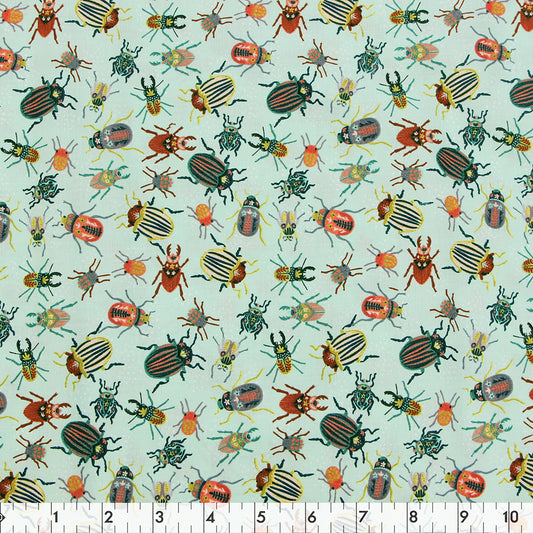 FABRIC CREATIONS 42in x 8yd Cotton Fabric Bolt - Turq Butterfly Ball