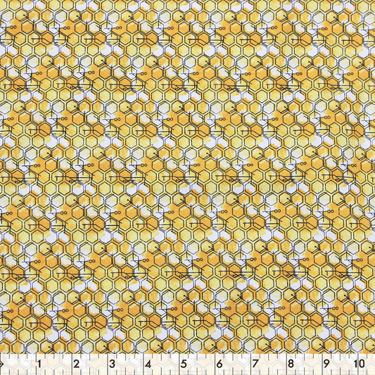 FABRIC CREATIONS Cotton Fabric Bolt 42 in × 8 yd - Yellow Beetanical