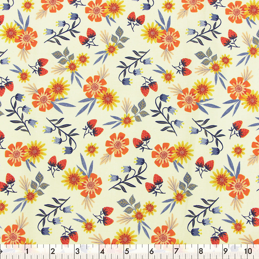 FABRIC CREATIONS 42in x 8yd Cotton Fabric Bolt - Ivory Orange You Nice