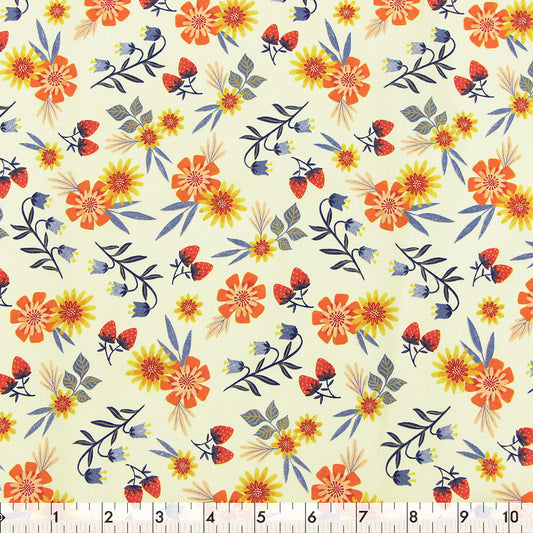 FABRIC CREATIONS Cotton Fabric Bolt 42 in × 8 yd - Ivory Orange You Nice
