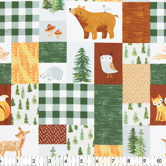 FABRIC CREATIONS 42in x 8yd Cotton Fabric Bolt - Multi Woodland Frame