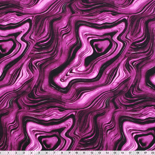 FABRIC CREATIONS Cotton Fabric Bolt — 42" × 8 yd — Pink & Purple Wave Marble