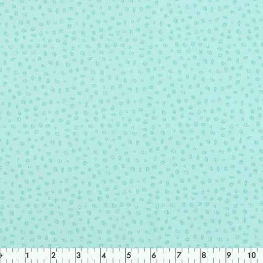 FABRIC CREATIONS Cotton Fabric Bolt — 42" × 8 yd — Turquoise with Dark Green Acorns
