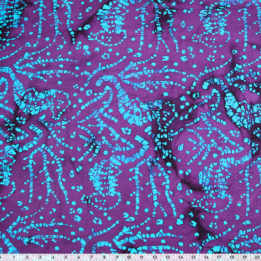 FABRIC CREATIONS Cotton Fabric Bolt — 42 in × 8 yd — Purple Batik