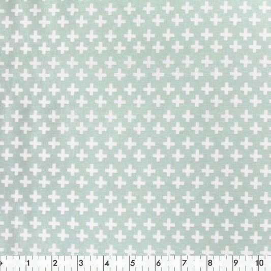 FABRIC CREATIONS Cotton Print Fabric Bolt 42 in × 8 yd (7.3 m) Light Green With Crosses
