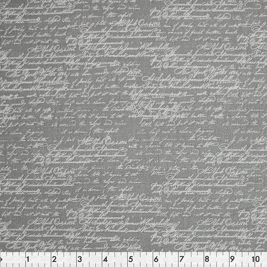 FABRIC CREATIONS Cotton Print Fabric Bolt 42 in × 8 yd (7.3 m) Grey With White Script