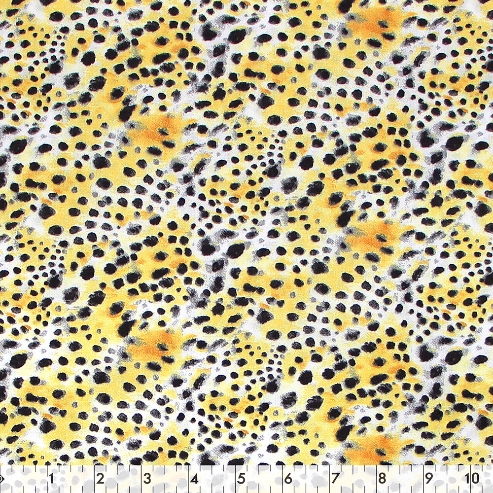 FABRIC CREATIONS Cotton Print Fabric Bolt 42 in × 8 yd (7.3 m) White/Orange/Black Jungle Leopard Fur