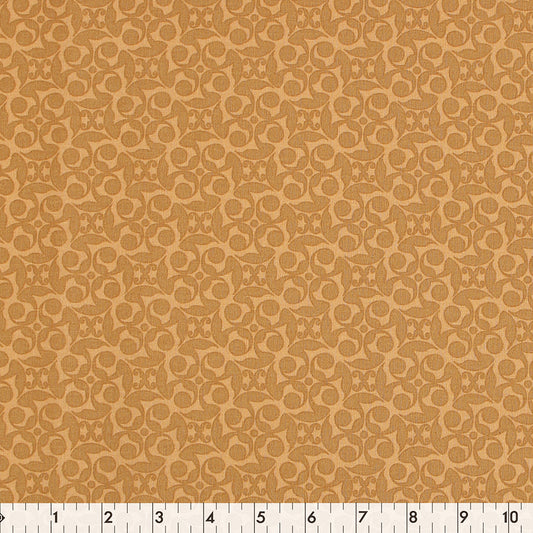 FABRIC CREATIONS 42" × 8 yd Cotton Fabric Bolt — Tan with Brown Marrakesh Pattern