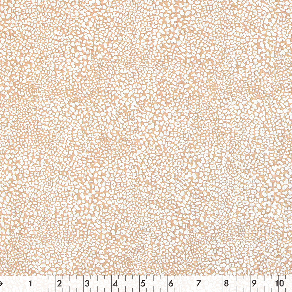 FABRIC CREATIONS 42" × 8 yd Cotton Fabric Bolt — Peach with Pebble Shaped Stone Pattern