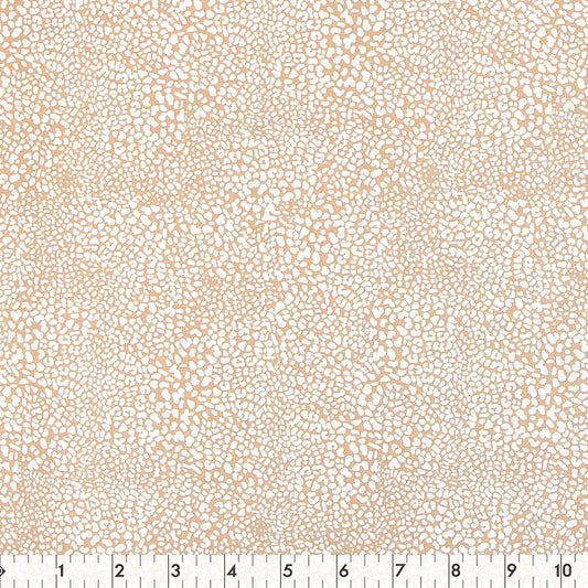 FABRIC CREATIONS 42" × 8 yd Cotton Fabric Bolt — Peach with Pebble Shaped Stone Pattern