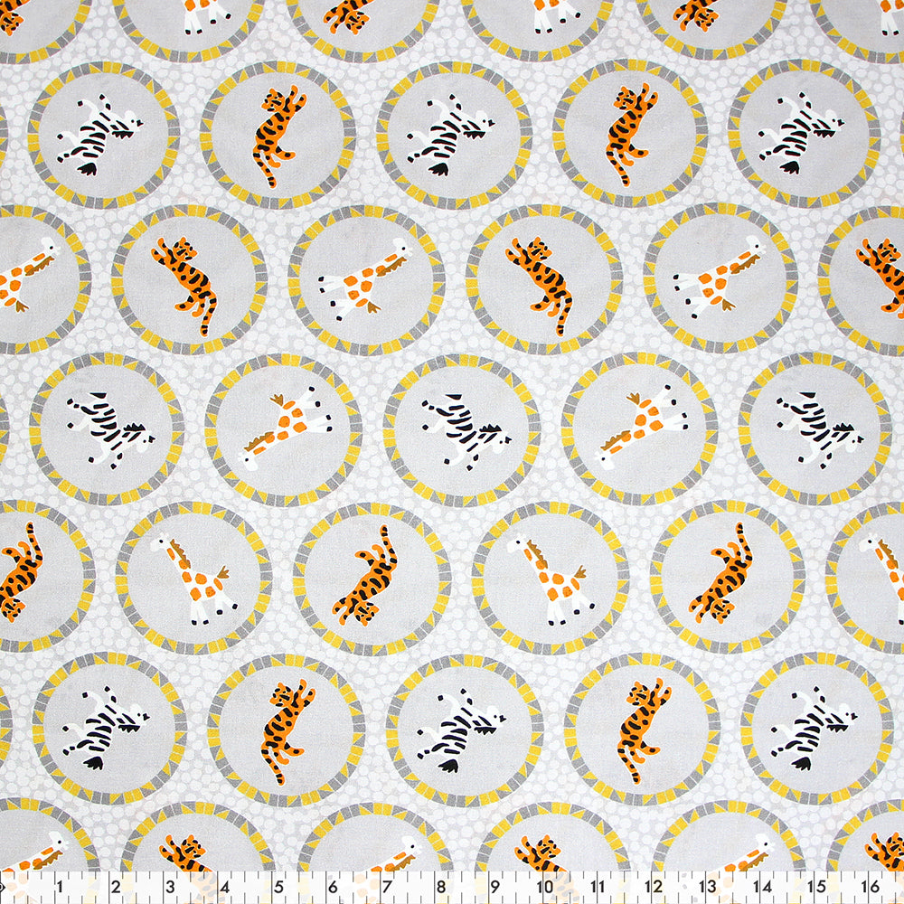 FABRIC CREATIONS Grey Mosaic Safari Animals 1110090324