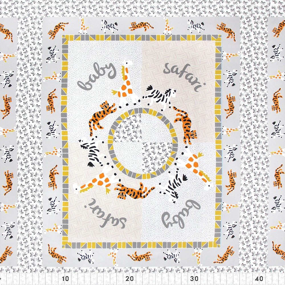 FABRIC CREATIONS Grey Mosaic Safari Panel 1110090325