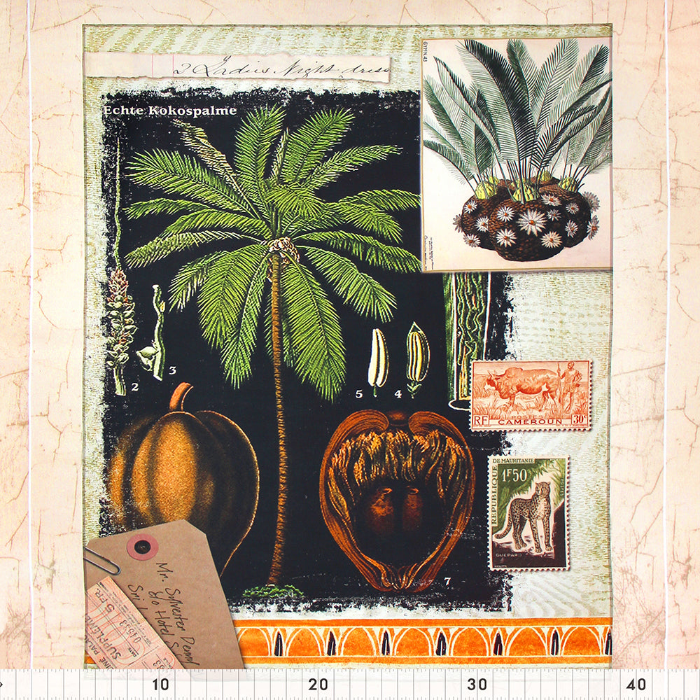 FABRIC CREATIONS Marble Cream Exotic Tropical Memory Panel 1110090335