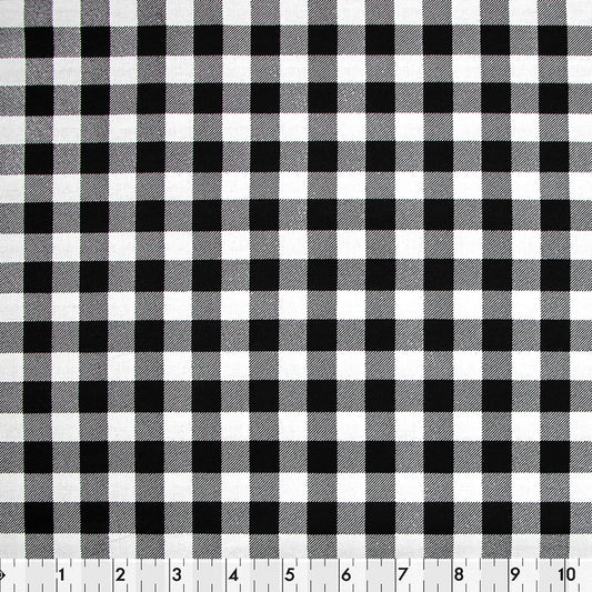FABRIC CREATIONS Cotton Fabric Bolt 42 in × 8 yd Black and White Buffalo Plaid